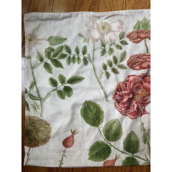 Pottery Barn Serafina Floral Standard Pillow Sham Set 2 Heavy Twill Linen 20x26" - Picture 7 of 14